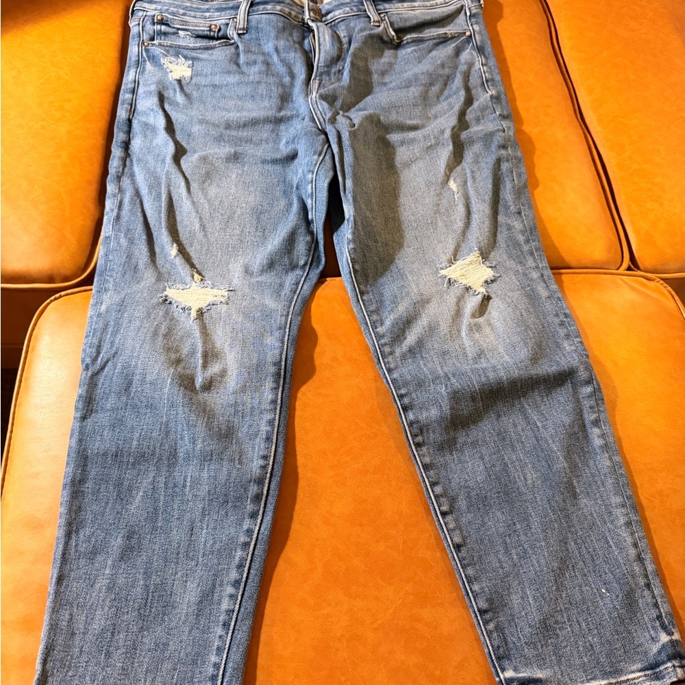 Express Men’s Distressed Jeans in Blue